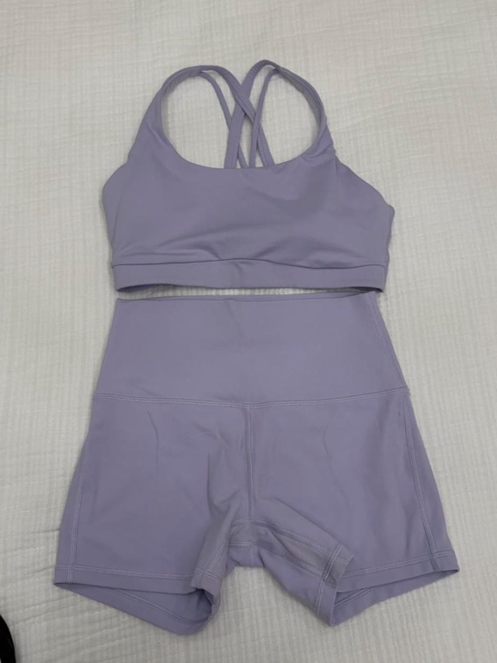 Lululemon Lavender Sports Bra & Shorts Set